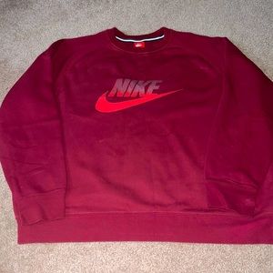 Nike Crew Neck Burgundy SweatShirt Uni-Sex 3XL